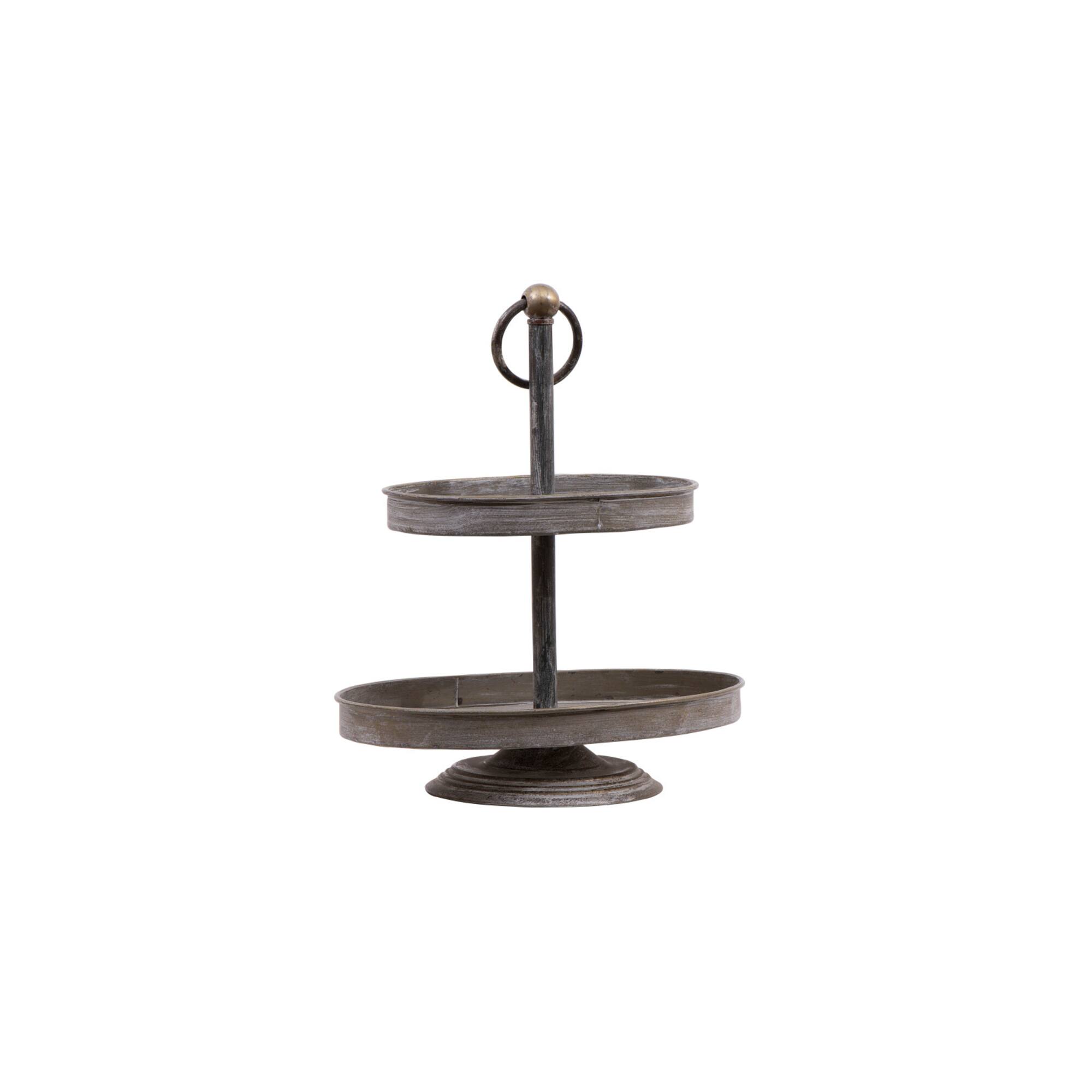 Hello Honey® 17" Decorative Metal 2-Tier Tray